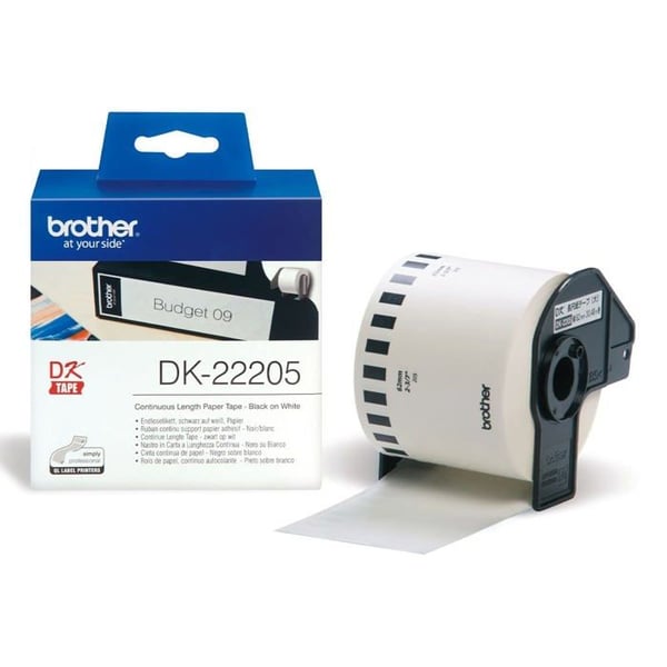 Band för Propart titer - NCDK22205 - Etiketter för Brother P-Touch (dk-22205) (62 x 30,48 m) Kontinuerlig modul