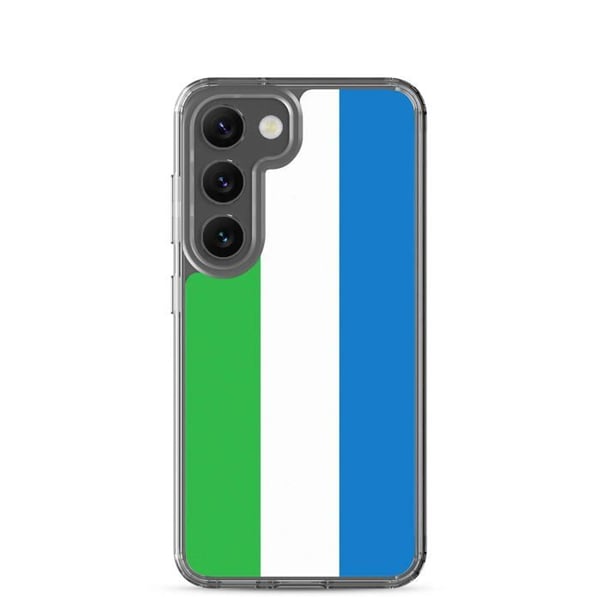 Mobilskal – Sierra Leones flagga – Kompatibel med Samsung Galaxy S23 – Mjuk etui – Stöttålig och chockresistent – Pixelforma