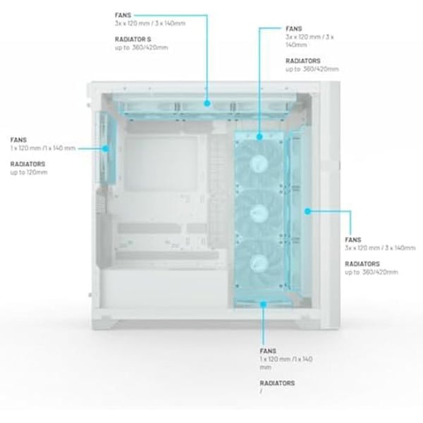 ATX Semi-tower Chassi - VALKYRIE - VK02 Lite - Härdat glas - Vit - Midi Tower