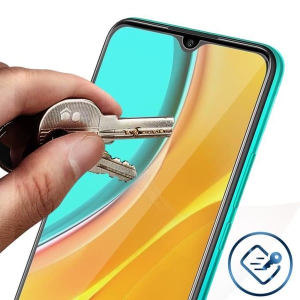 Skärmskyddsfilm - Xiaomi - Redmi 9 - 9H härdat glas - Stötsäker - Transparent vit
