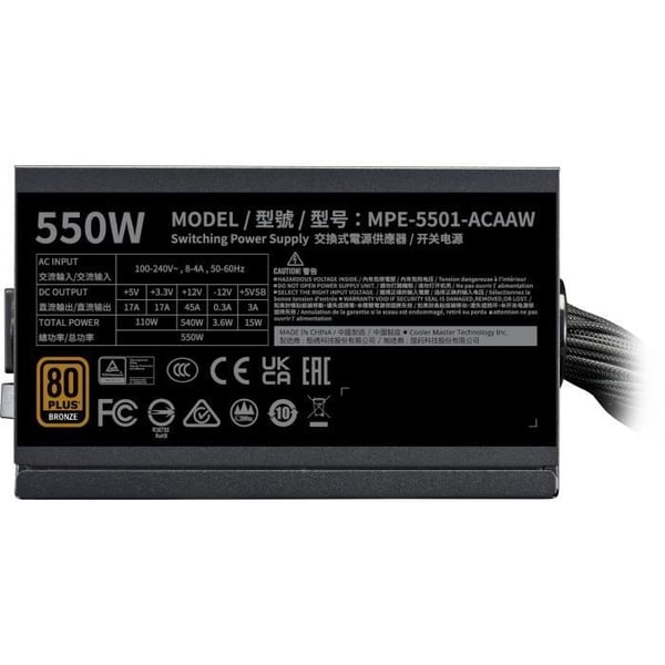 PC Strømforsyning - COOLER MASTER - MPE-5501-ACABW-BEU - MWE 550W V2 - 80+ BRONZE - 550 W