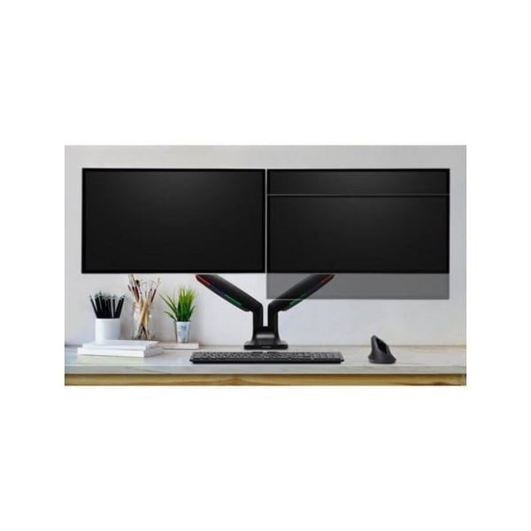 Dobbeltjusterbart Skærmarm - KENSINGTON - K59601W - Sort - Højden kan justeres - Ergonomisk design