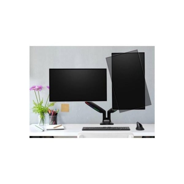 Dobbeltjusterbart Skærmarm - KENSINGTON - K59601W - Sort - Højden kan justeres - Ergonomisk design