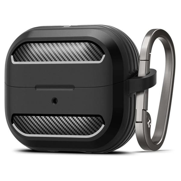 Coque för Samsung Galaxy Buds 3/3 Pro - Spigen - Rugged Armor - Matt svart - TPU - MIL-STD-810G motstånd