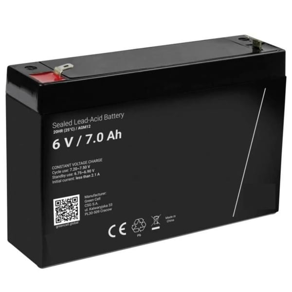 Batteri 6V 7Ah för Elbil Barn - 151 x 34 x 94 mm - VROOOMY - AGM Underhållsfri - Hög Prestanda