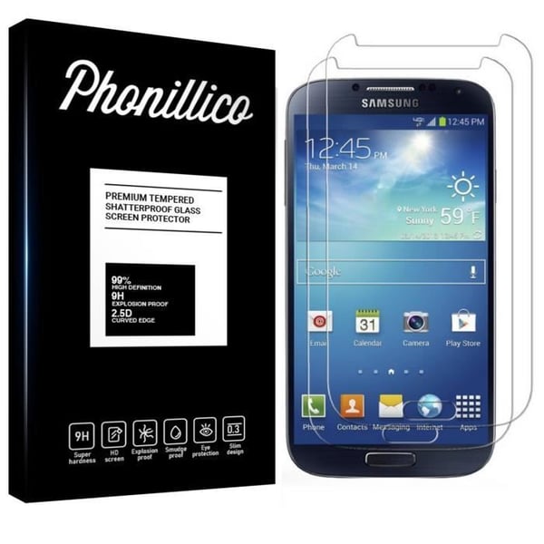 Härdat glas för Samsung Galaxy S4 - [Pack 2] Film för ultra hållbart skärmskydd [Phonillico®]