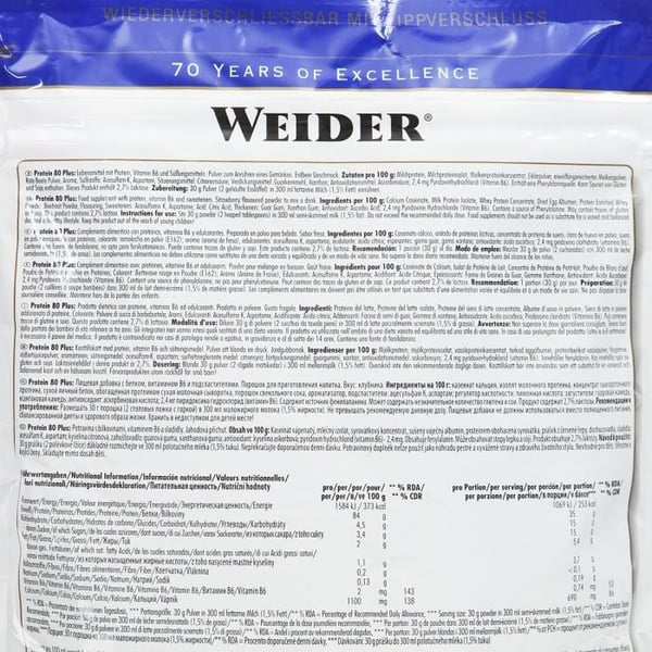 WEIDER Protein 80+ Jordgubb
