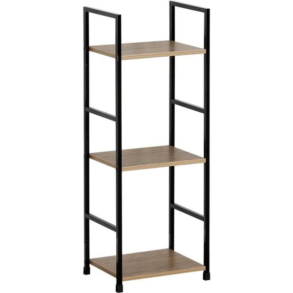 Badrumshylla - GD-213 - Metall - 3 hyllor - Kapacitet 15 kg - Brun och Svart