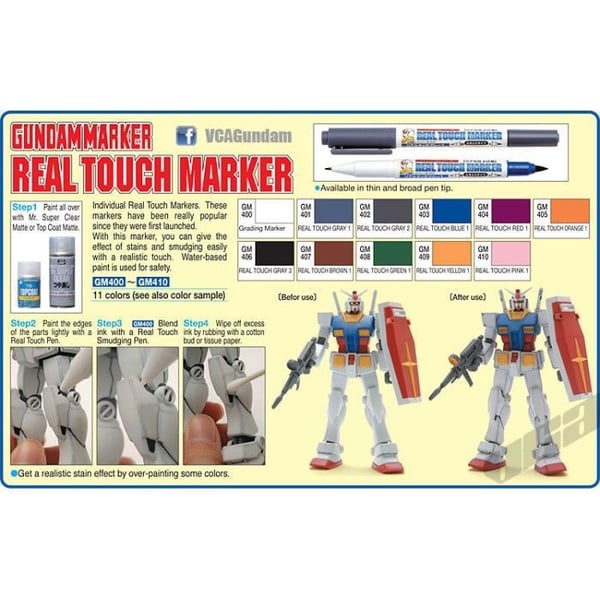Markerpenna - GSI Creos - Gundam Marker - Orange 1 - Dubbel fin spets - Oföränderlig