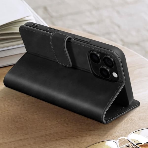 Fodral för iPhone 16 Pro Wallet Flip Video Support Svart