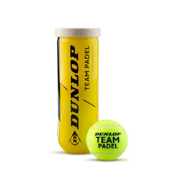 Padelboll Dunlop - 601553 - Team Padel, Padelbollar för fritid och träning (förpackning med 1x3)