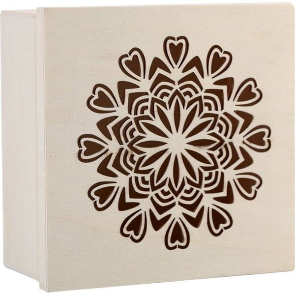 Graine Créative - Trälåda Mandala Hjärta 15x15cm