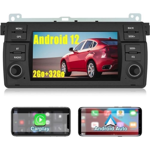 AWESAFE Autoradio Android 13 2Go+32Go för BMW E46 Rover 75 MG ZT med 7'' Pekskärm GPS Carplay Android Auto Bluetooth