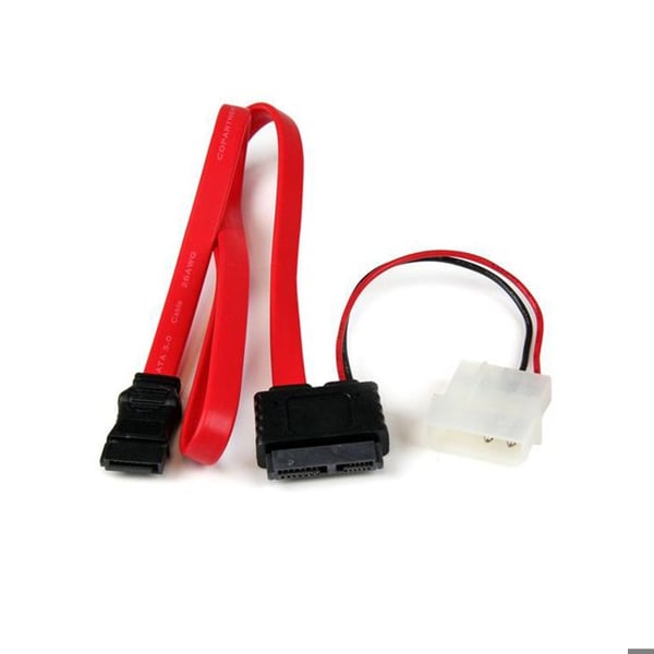 Slimline SATA till SATA-adapterkabel - STARTECH - 50 cm - LP4-strömförsörjning - Röd - Optisk skiva