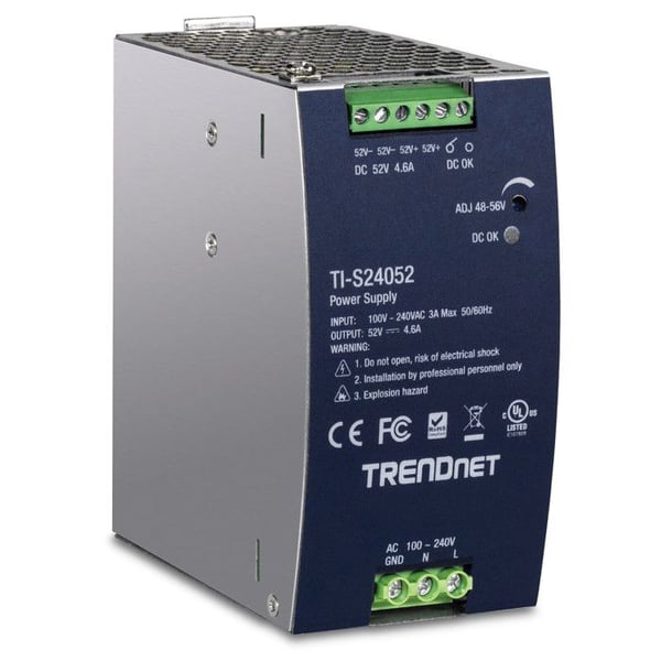 TRENDnet Industriell nätaggregat 240W 52V DC 4.61A AC till DC DIN-skena