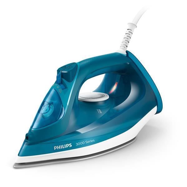 Strygejern - PHILIPS - DST3040/70 - Damp med integreret kalksystem - 40gr/min kontinuerlig damp - 2400W - Blå