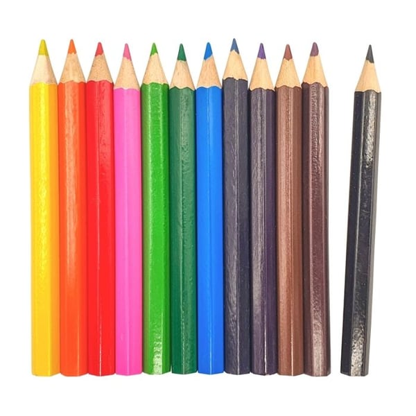 MégaCréa DIY - Färgpennor 8,5 cm 12 stycken
