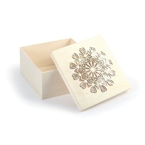 Graine Créative - Trälåda Mandala Hjärta 15x15cm