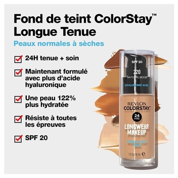 Foundation - Revlon - Colorstay - Tør hud - N°250 Fresh Beige - 24 timers hold