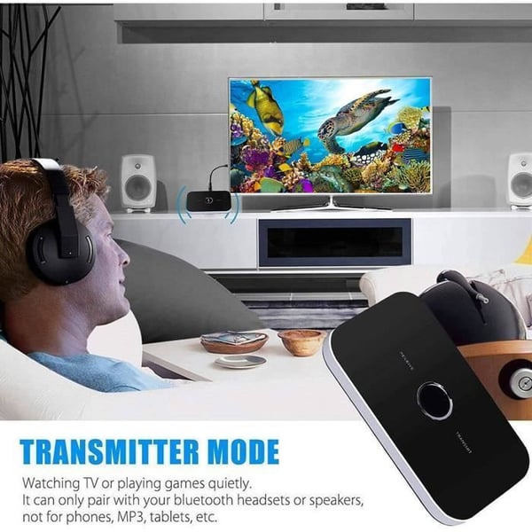Bluetooth sender-modtager, 2 i 1 trådløs stereo audioadapter Bluetooth 5.0 sender-modtager til computer A495