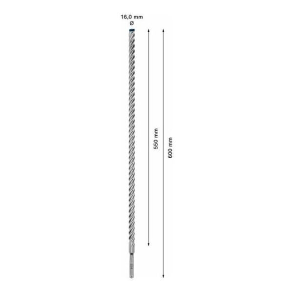 Perforator - Bosch - Expert SDS plus-7X - Trådad - 16 x 550 x 600 mm - Batteri inkluderat