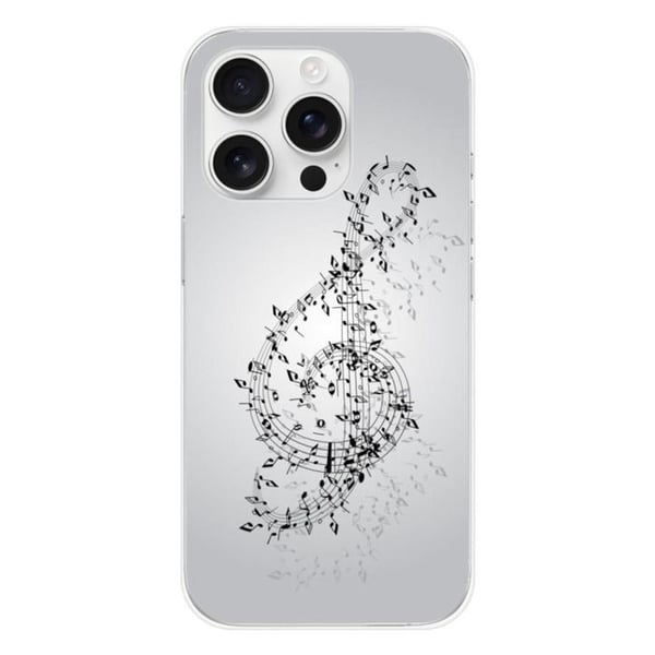 Tryckt silikonfodral som är kompatibelt med Apple iPhone 16 Pro Valse des notes