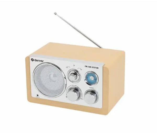 Radio AM/FM - Denver - Ljus trämodell - AUX-ingång - AM/FM-tuner - Brun färg