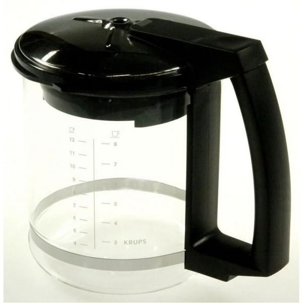 12-kopps kanna för KRUPS kaffebryggare - MS-623057 F0464210F - Kapacitet 1,2L - Malet kaffe - Svart