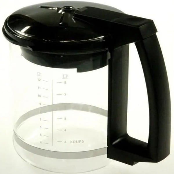 12-kopps kanna för KRUPS kaffebryggare - MS-623057 F0464210F - Kapacitet 1,2L - Malet kaffe - Svart