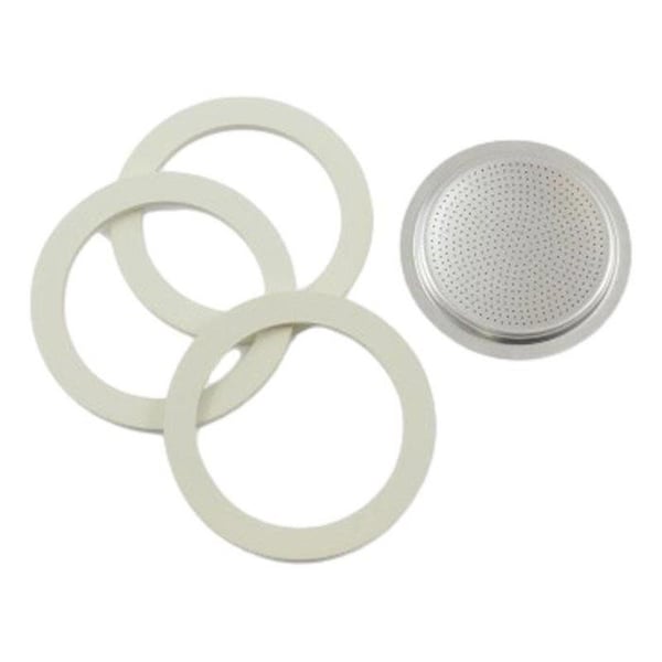 Filter med et sæt af 3 pakninger - BIALETTI - Til italiensk kaffemaskine 12 kopper