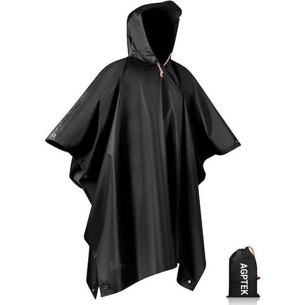 AGPTEK Multifunktionell 3-i-1 Regnponcho, Vattentät, Picknickmatta – Nödtält