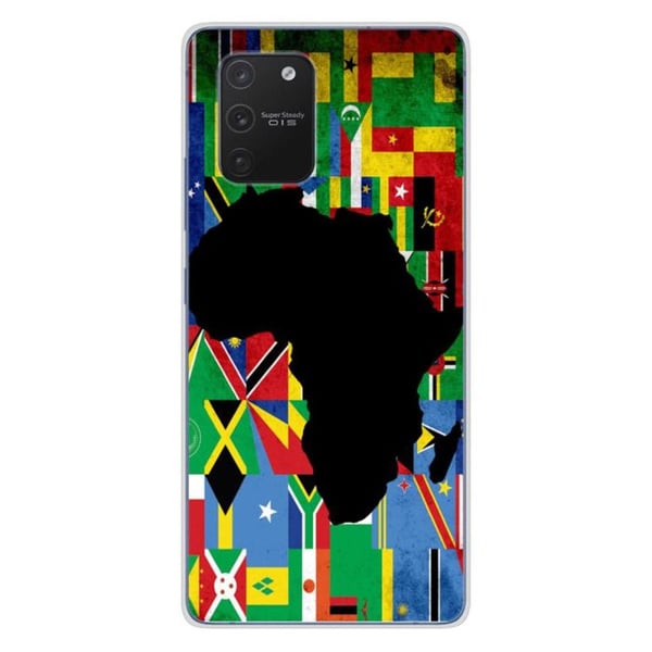 1001Coques - Silikonfodral kompatibelt med Samsung Galaxy S10 Lite - Mönster afrikansk flagga - Originaldesign tryckt i Frankrike