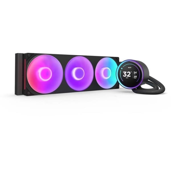 Vattenskylning - NZXT - RL-KR36E-B2 - Kraken Elite 360 RGB - LCD IPS-skärm 2.72" - RGB-fläktar - Svart
