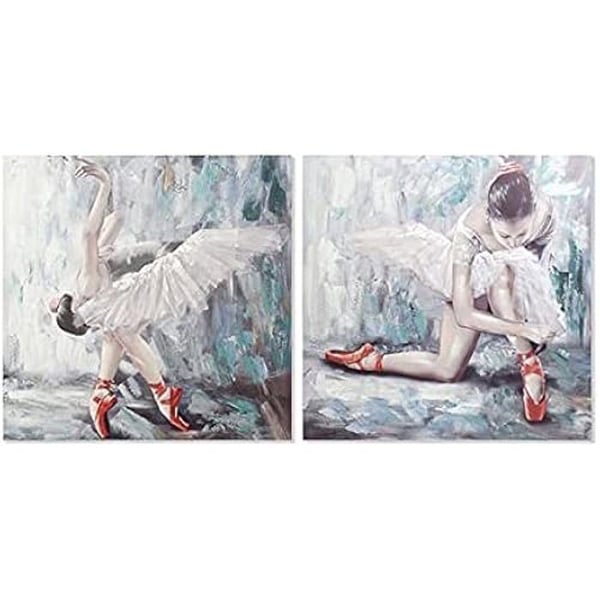 Tableaux - DEKODONIA - Bailarine - 100 x 100 cm - Set om 2 - Samtida väggdekor