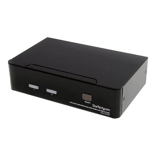 STARTECH USB DVI KVM-switch - 2-portar - DVI-tangentbord Mus Monitor-switch med ljud och USB 2.0-hubb STARTECH USB DVI KVM-switch - 2-portar - DVI-tangentbord Mus Monitor-switch med ljud och USB 2.0-hubb