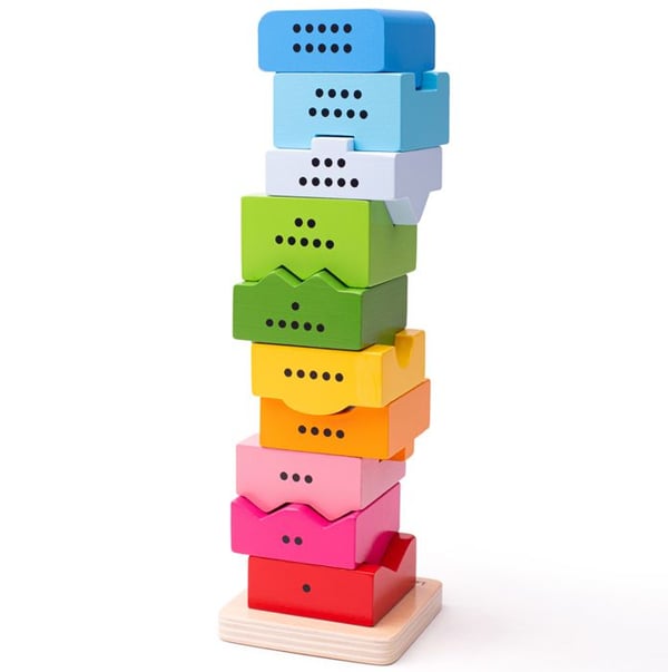 Uddannelseslegetøj - BIGJIGS TOYS - Nummer Tårn - Multifarvet - Træ - 11 dele