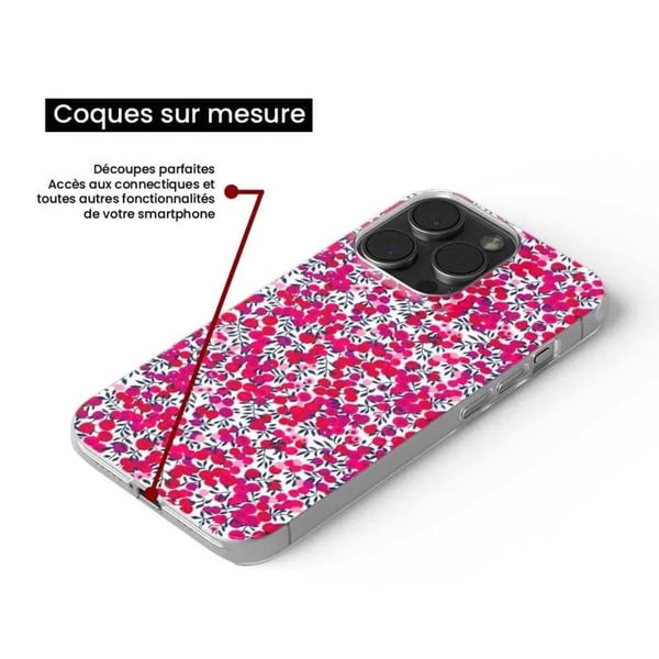 1001Coques - Silikonfodral kompatibelt med Realme 12 5G - Liberty Wiltshire röd mönster - Originaldesign tryckt i Frankrike