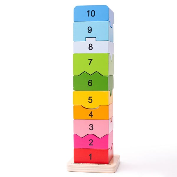 Uddannelseslegetøj - BIGJIGS TOYS - Nummer Tårn - Multifarvet - Træ - 11 dele