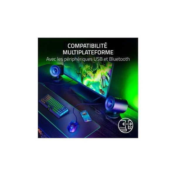 Gaminghögtalare 2.1 - Razer - Nommo V2 - Fullrangehögtalare - Kraftig subwoofer - RGB Chroma