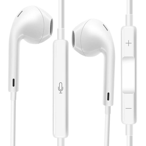 USB-C Hörlurar för Samsung Galaxy S25 med inbyggd mikrofon Mayaxess Vit