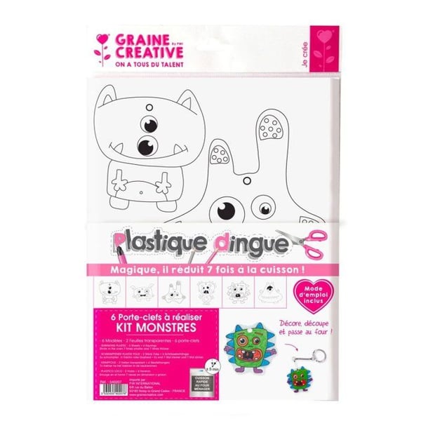 Plastik galen - Kit Plastik Galen för 6 Nyckelringar Monstren