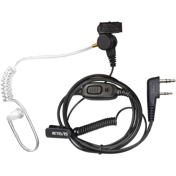Retevis Radio Öronpropp 2 Pin Rör Acoustisk Dold Hörlur Övervakning med Spole För BAOFENG JUCJET RT24 RT27 RT619 RT5R