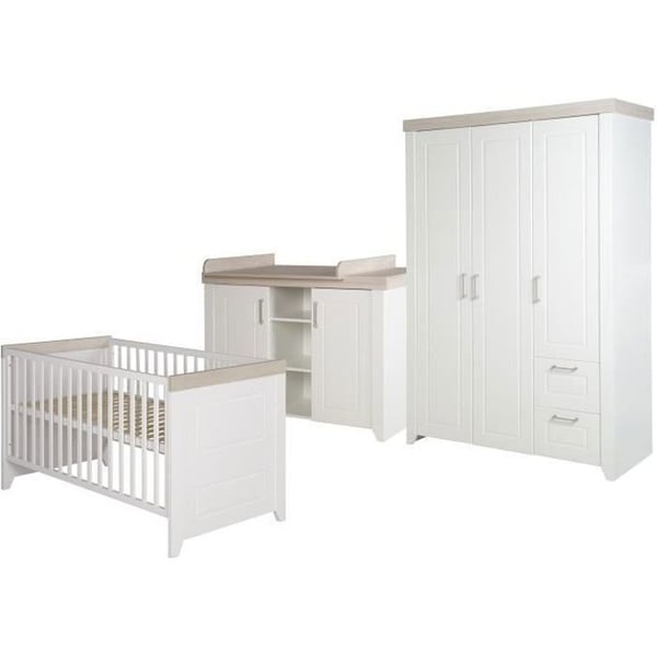 Komplett Babyrum Felicia - ROBA - Säng 70x140 cm - Skötbord - Garderob - Vit Komplett Babyrum Felicia - ROBA - Säng 70x140 cm - Skötbord - Garderob - Vit