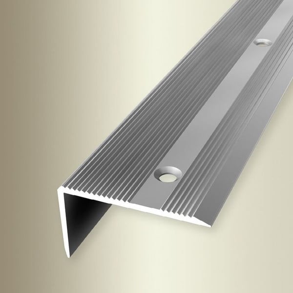 PROVISTON Hörnlist l 40 mm H 0 - 22 mm Aluminium Rillad Genomborrad i avvik Argent L 1000 mm