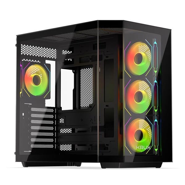 ATX PC-chassi - KRUX - Empero - 4 ARGB-fläktar 120 mm - Glaspaneler - 360 mm vätskekylning