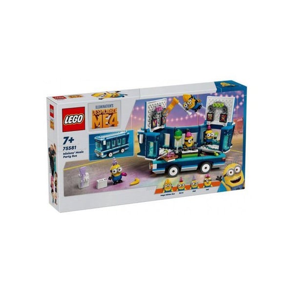 Byggleksak - LEGO - 75581 - Minionernas Disco-Buss - Från 7 år - Minst 100 bitar