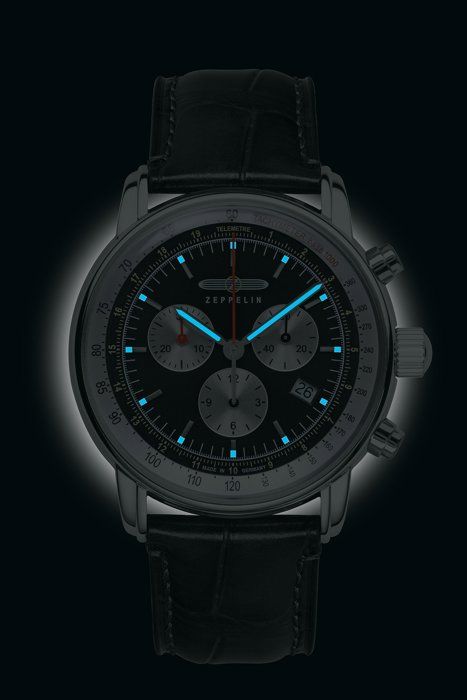 Klocka - 8888-2 - Man - Rostfritt stål - Läder - Chronograph - 5 bar