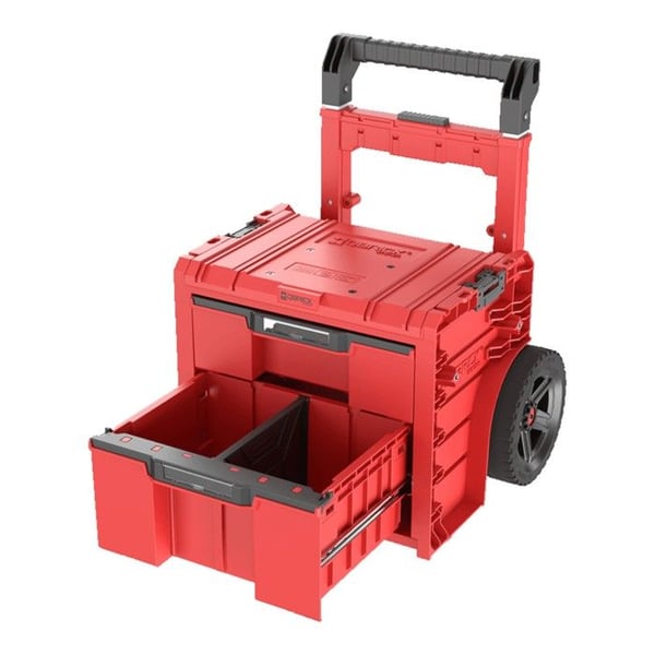 Mobil låda på hjul - Qbrick System - PRO Cart 2.0 Plus - Röd - Ultra HD - 2 lådor