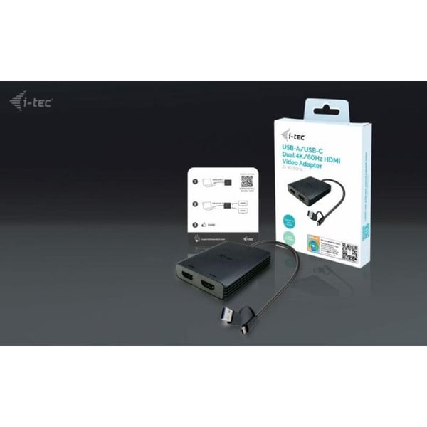 HDMI-adapter - I-Tec - 4K - USB Type-A - USB Type-C - 2 skærme