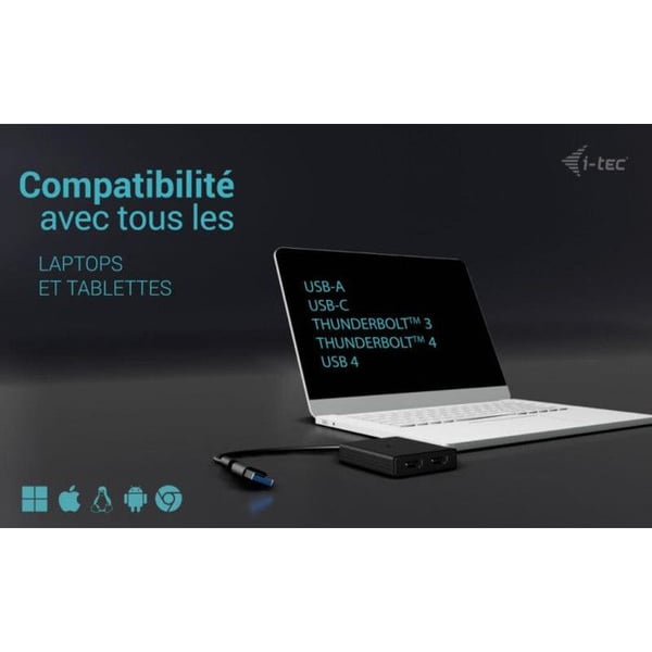 HDMI-adapter - I-Tec - 4K - USB Type-A - USB Type-C - 2 skærme